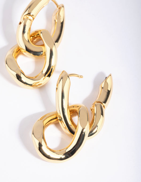 Gold Plated Link Drop Earrings