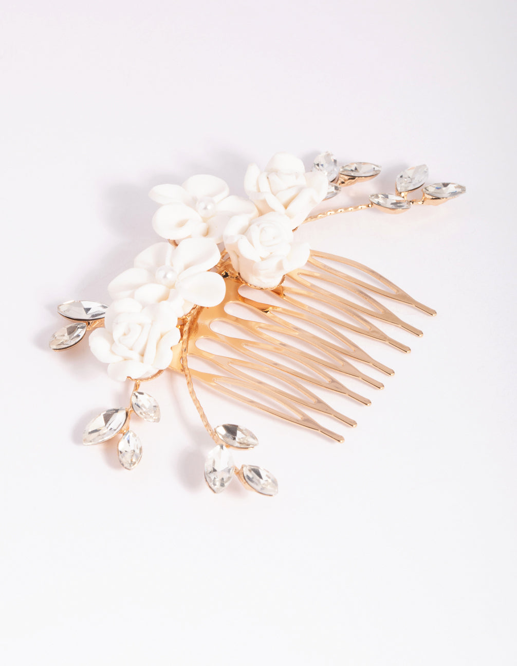White Flower Hair Comb