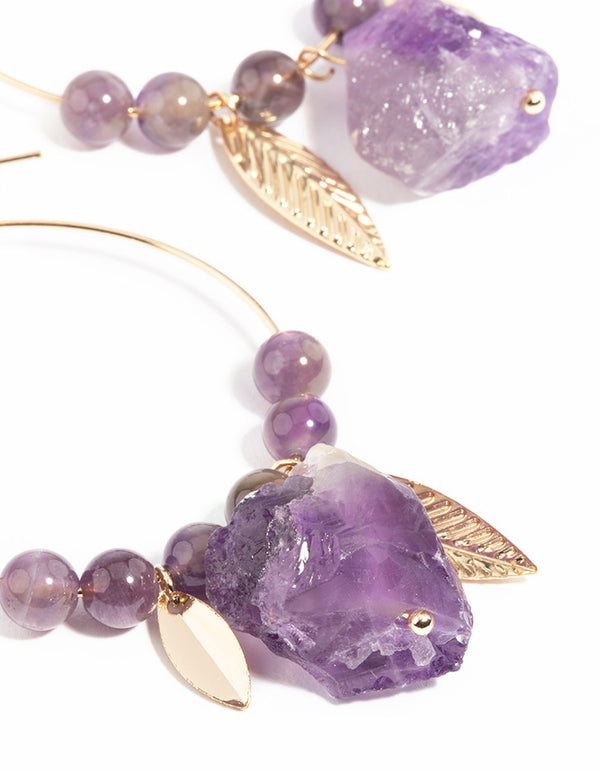 Gold Amethyst Drop Earrings