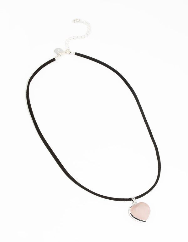 Silver Rose Quartz Rope Necklace