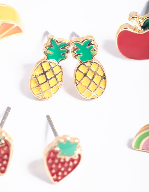 Kids Fruit Salad Stud Earring 6-Pack