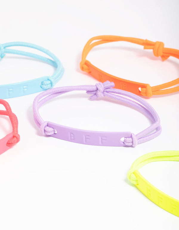 Kids Fluro Best Friend Stretch Bracelets