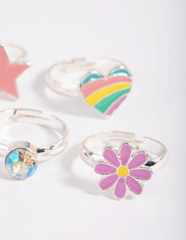 Kids Y2K Rainbow Rings