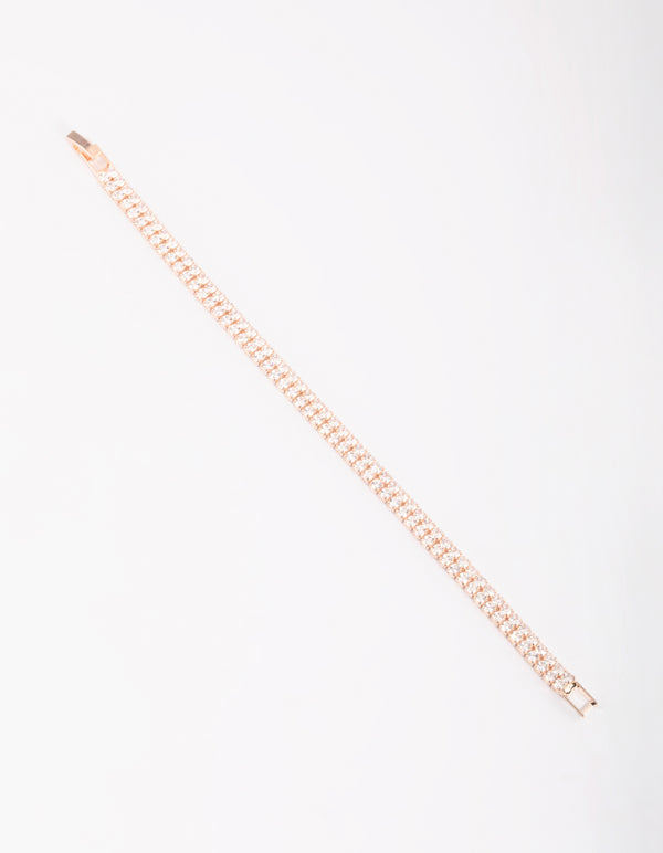 Rose Gold Cubic Zirconia Tennis Bracelet