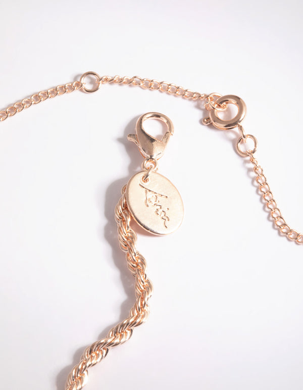 Rose Gold Beaded Bracelet & Anklet 4-Pack