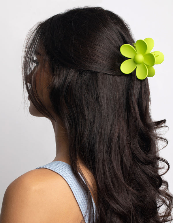 90s Green Daisy Flower Claw