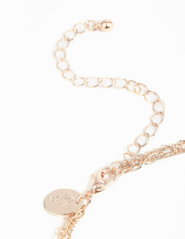 Rose Gold Charm Layered Necklace