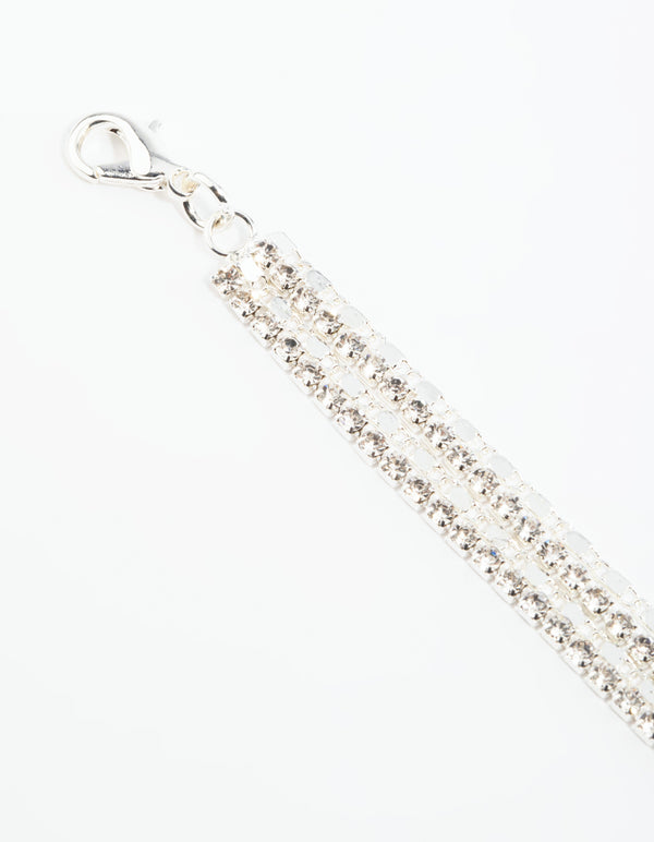 Silver Diamante Layered Bracelet