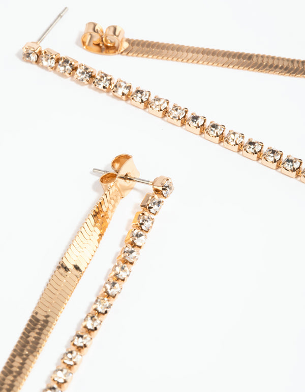 Gold Snake Chain Hoop Earrings