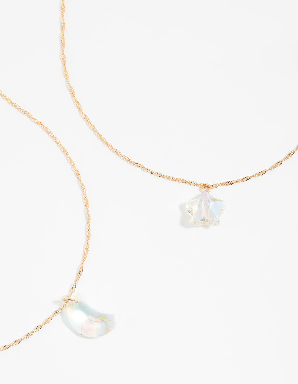 Gold Celestial Iridescent Necklace Set