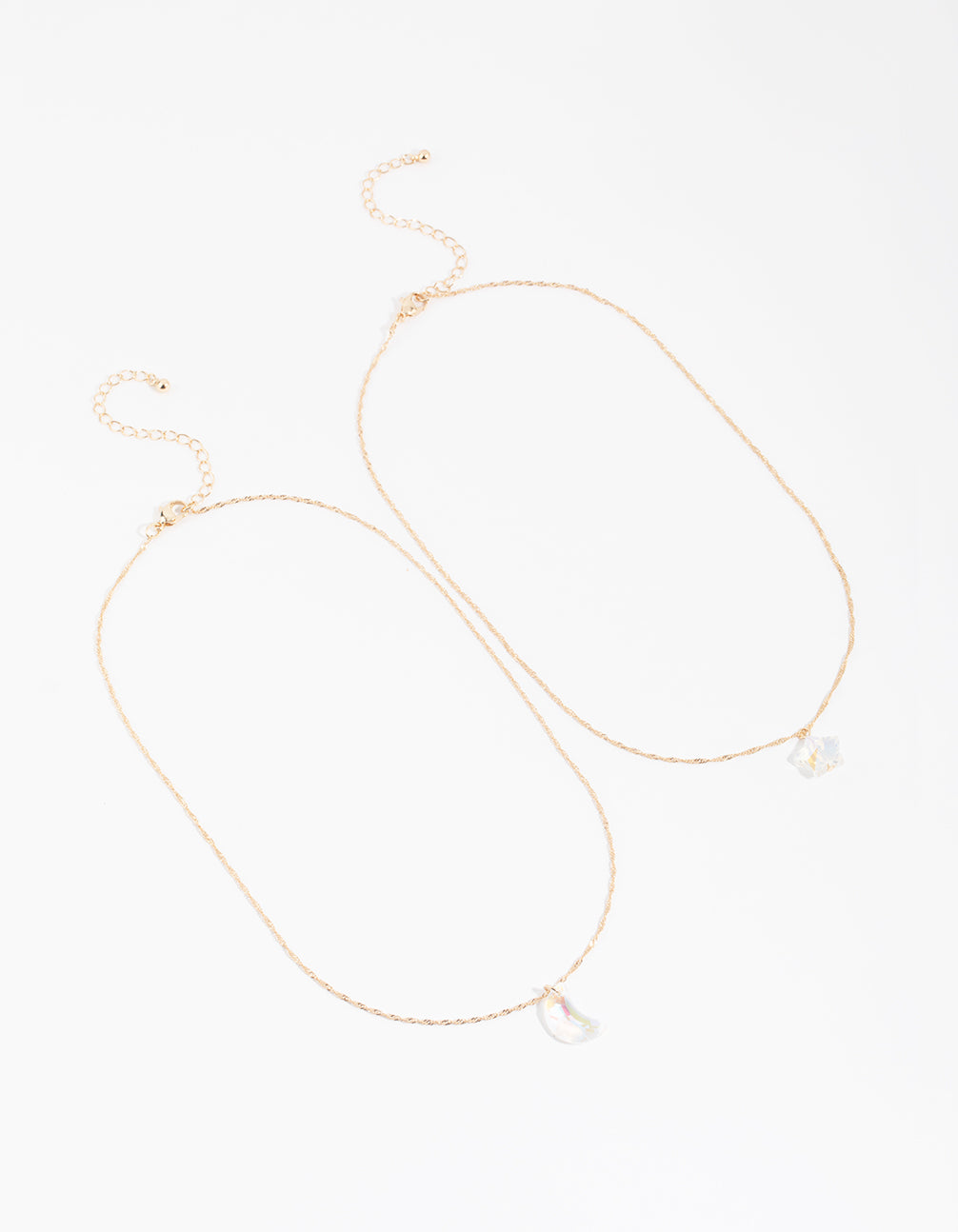 Gold Celestial Iridescent Necklace Set
