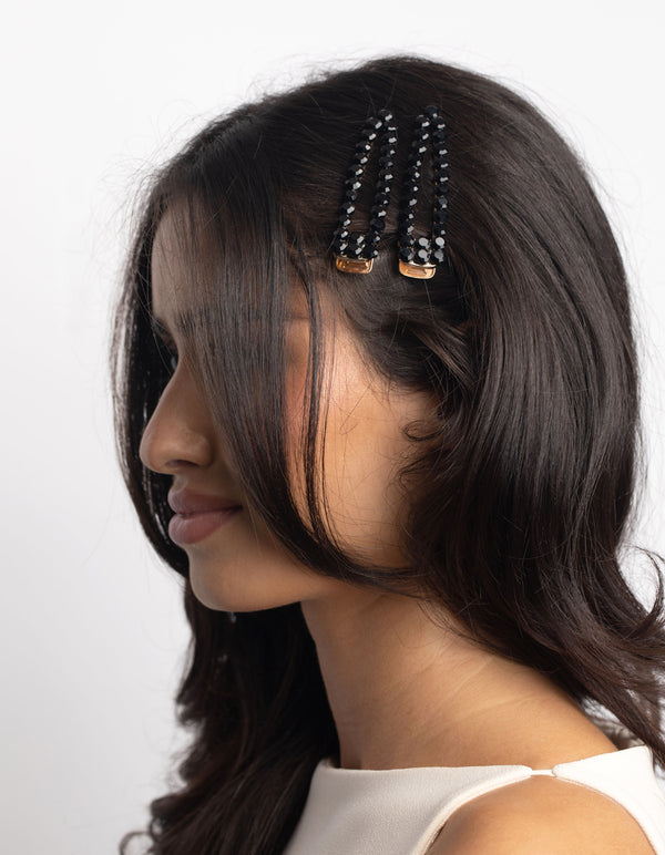 Gold Facet Bead Snap Clips