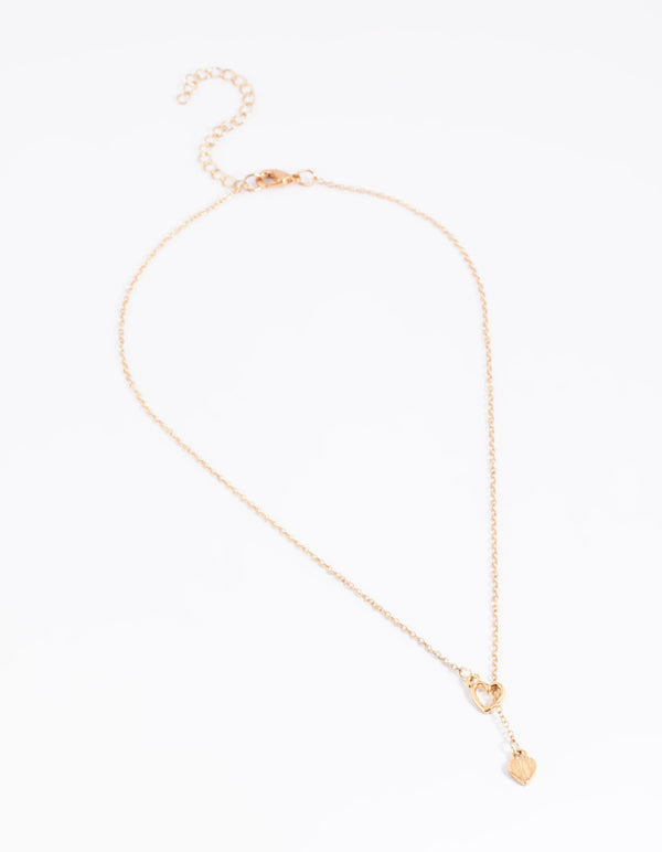 Gold Heart Thread Necklace