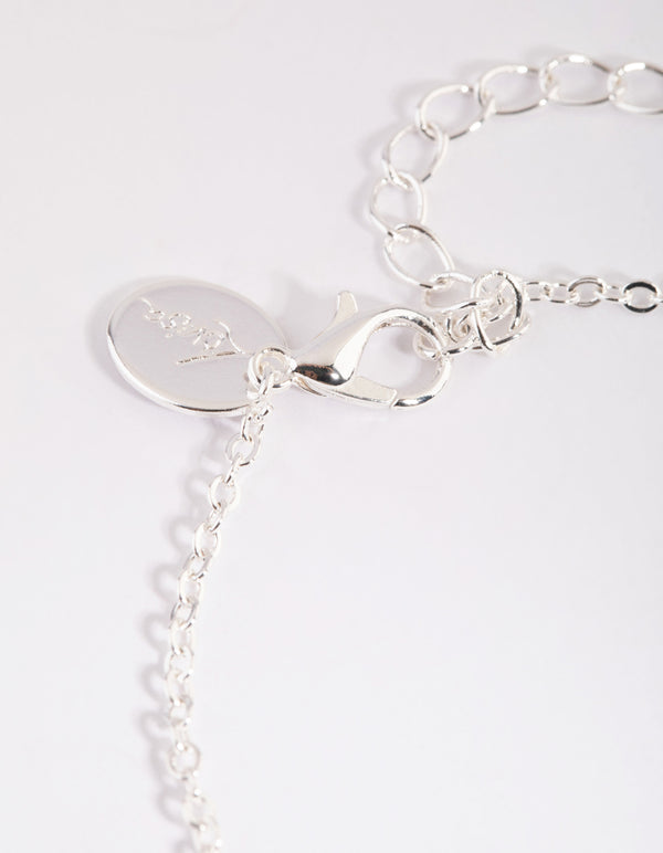 Silver Butterfly Beaded Bracelet Set