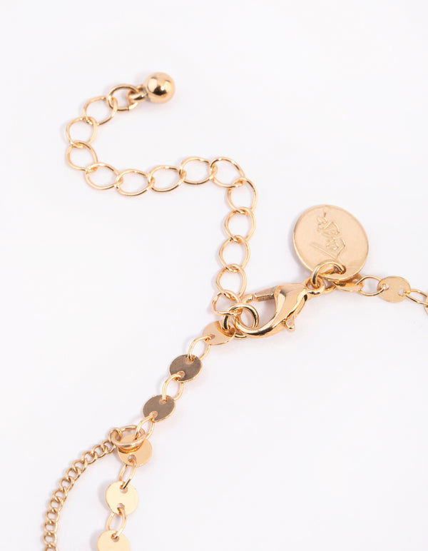 Gold Disc & Chain Anklet