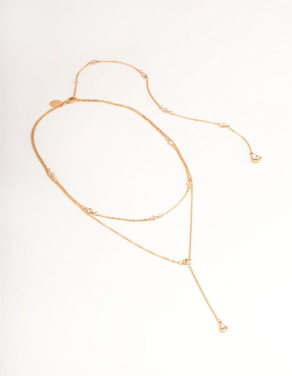 Gold Teardrop Diamante Back Drape