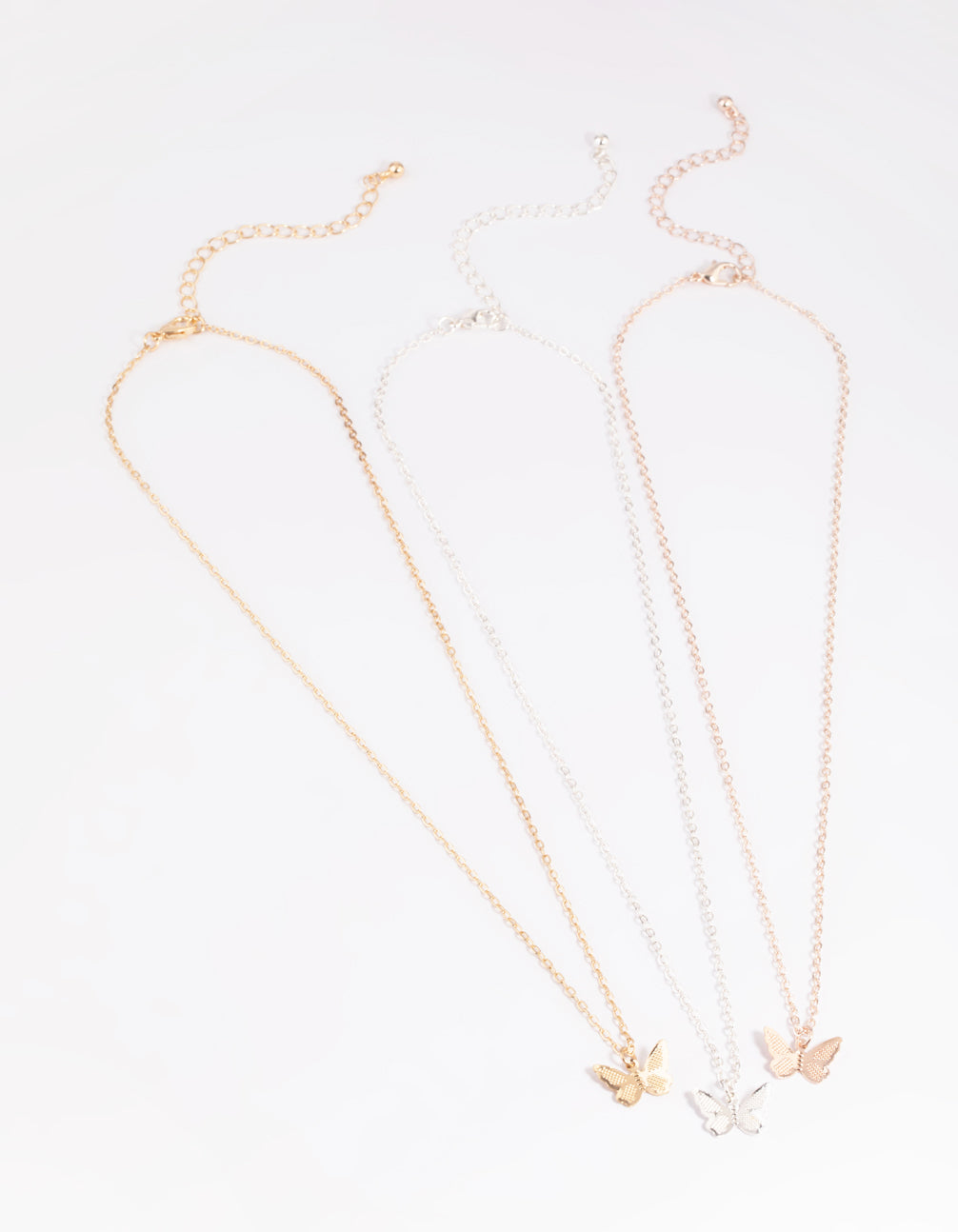 Mixed Metal Butterfly Wing Necklace Pack