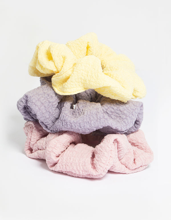 Colourful Textured Scrunchies