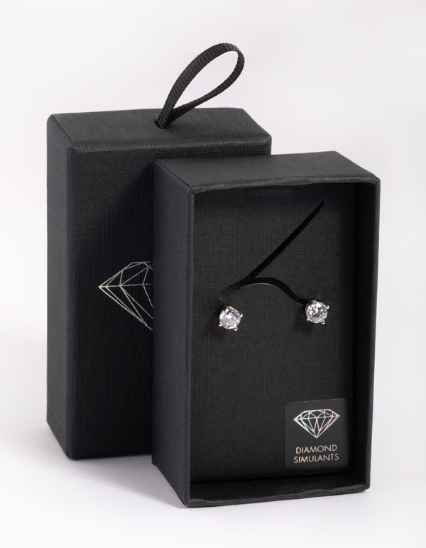 Silver Cubic Zirconia Stud Earrings