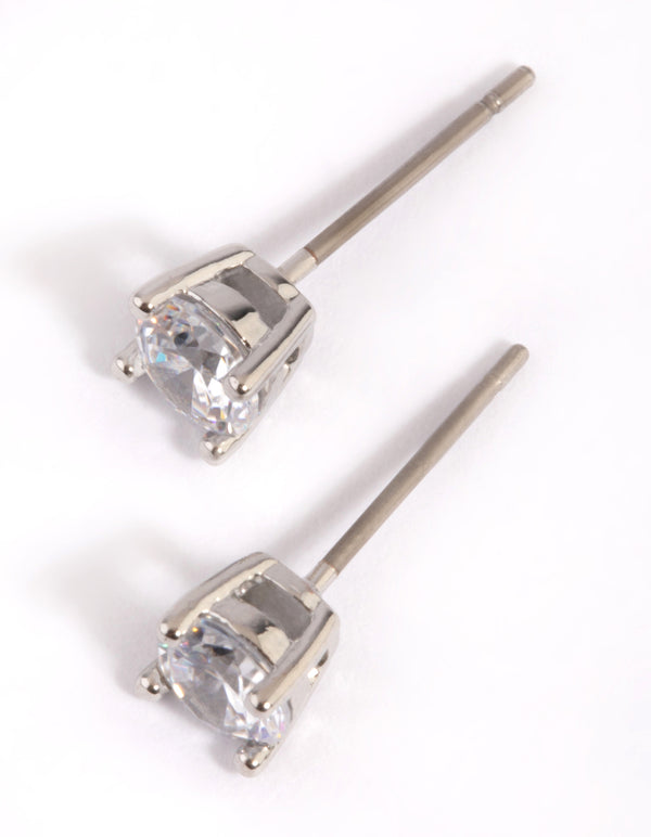 Silver Cubic Zirconia Stud Earrings