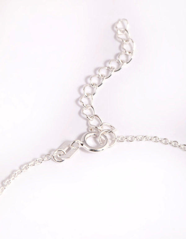 Sterling Silver Cubic Zirconia Flower Bracelet