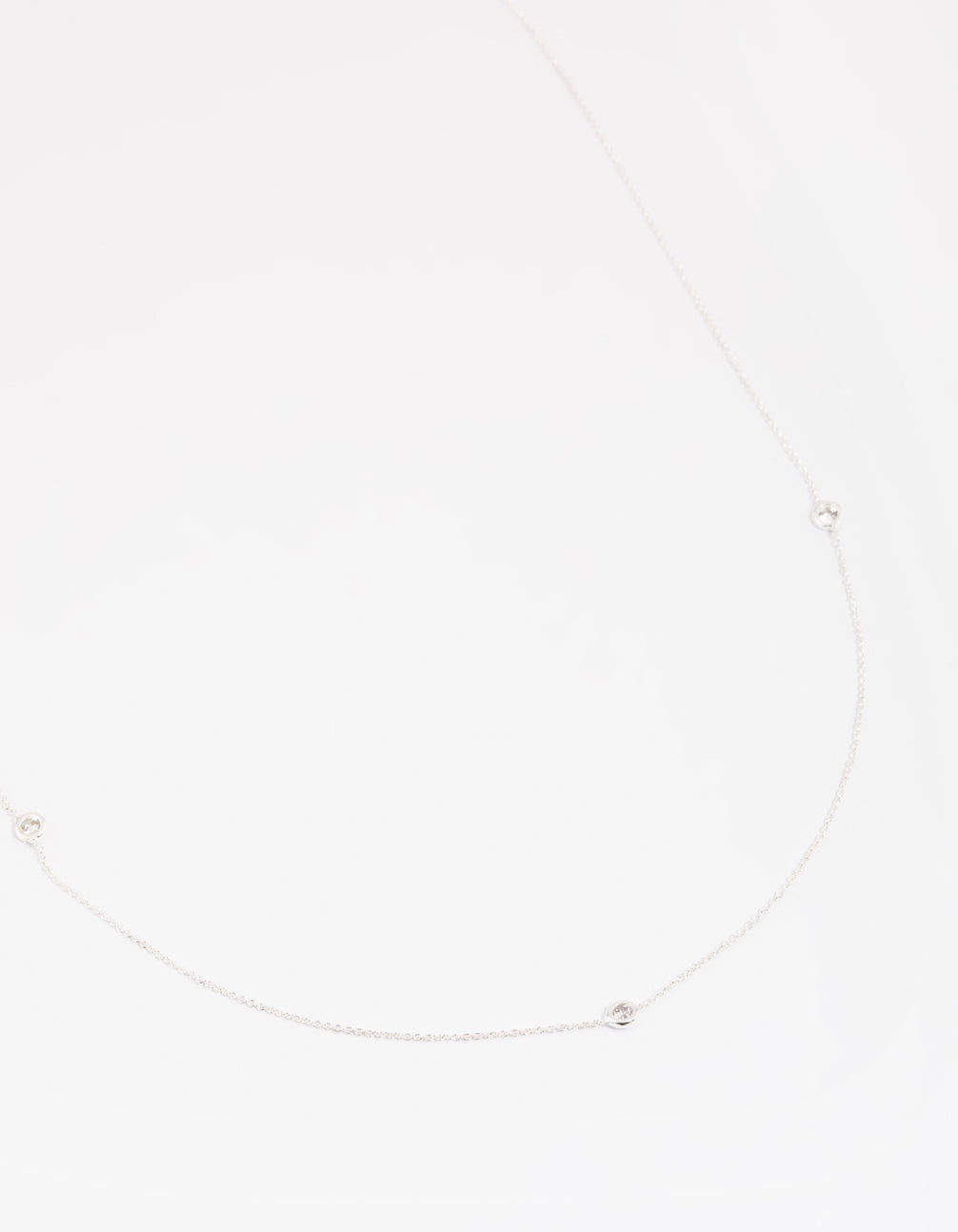 Silver Plated Brass Cubic Zirconia Fine Necklace