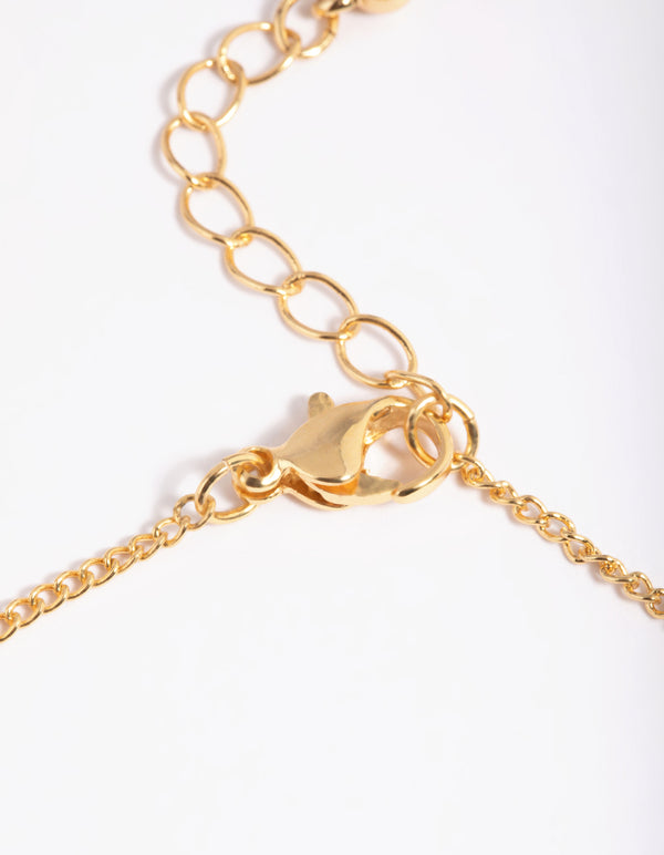 Gold Plated Cubic Zirconia Charm Bracelet