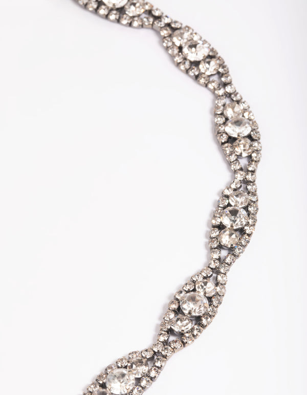 Gunmetal Infinity Diamante Belt