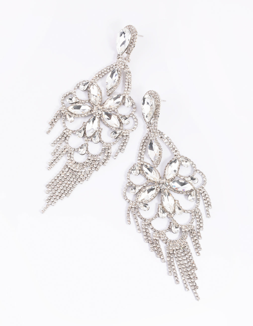 Silver Diamante Statement Earrings