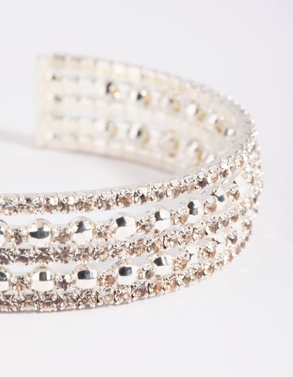 Silver Diamante Wide Bracelet
