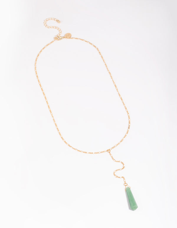 Green Fluorite Shard Lariat Necklace