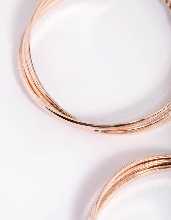 Rose Gold Twisted Hoop Earrings