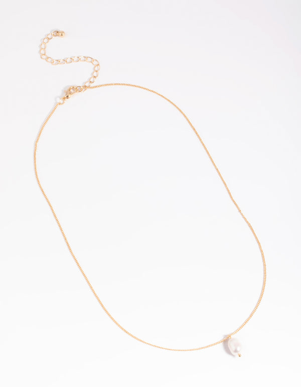 Gold Freshwater Pearl Necklace