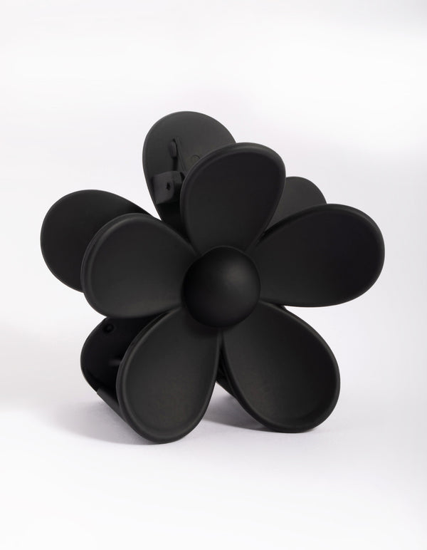 90s Black Daisy Flower Claw Clip