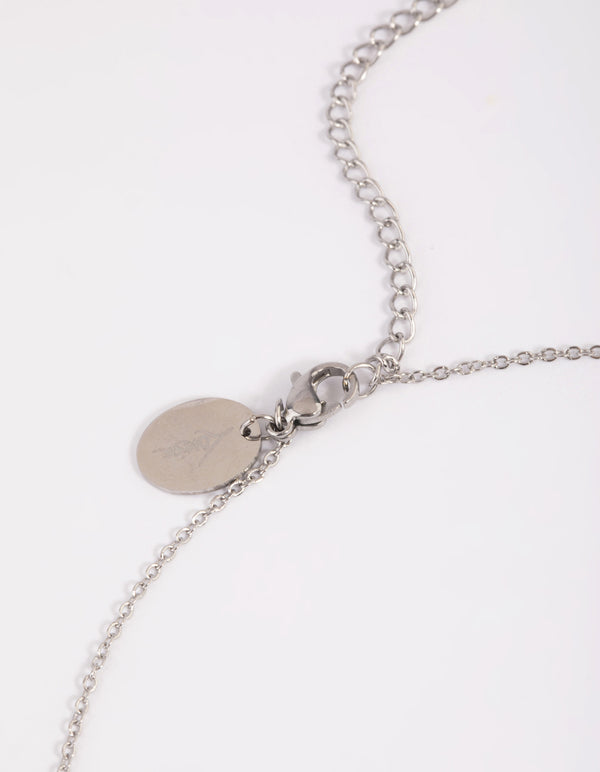 Waterproof Stainless Steel Cubic Zirconia Cross Necklace