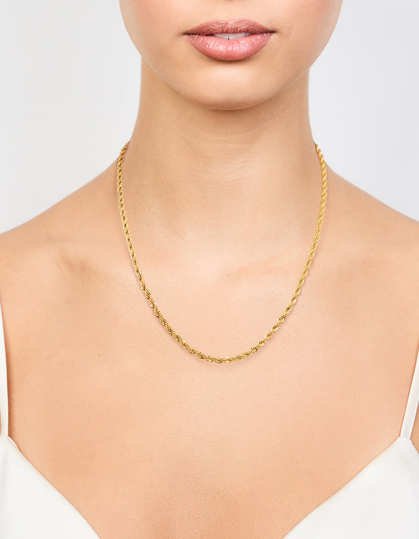 Waterproof Gold Plated Stainless Steel Twisted Chain Necklace