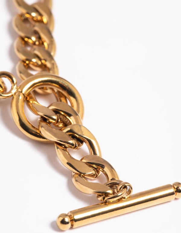 Waterproof Gold Plated Stainless Steel Fob Chain Necklace