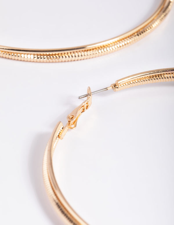 Gold Snake Chain Hoop Earrings