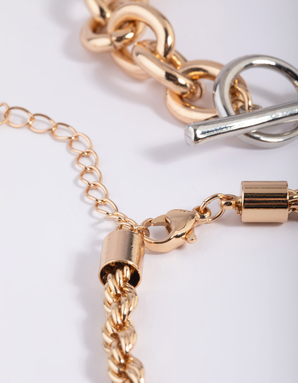 Mixed Metal Fob Chain Bracelet Pack