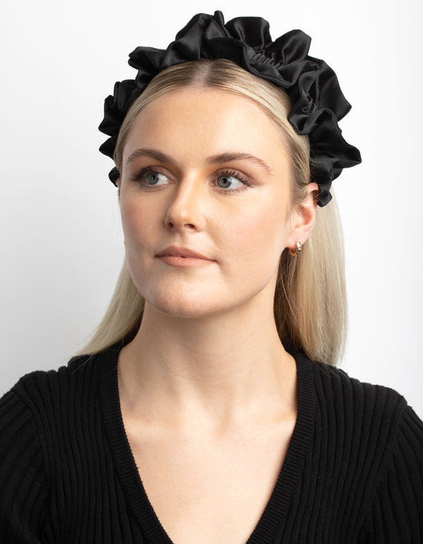 Black Ruffle Headband