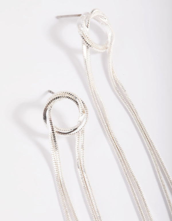 Silver Looped Drop Earrings