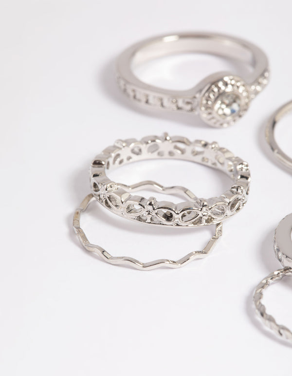 Silver Classic Ring Stack Pack