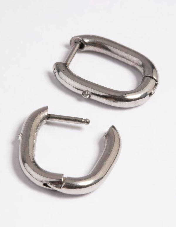 Surgical Steel Rectangular Hoop Earrings