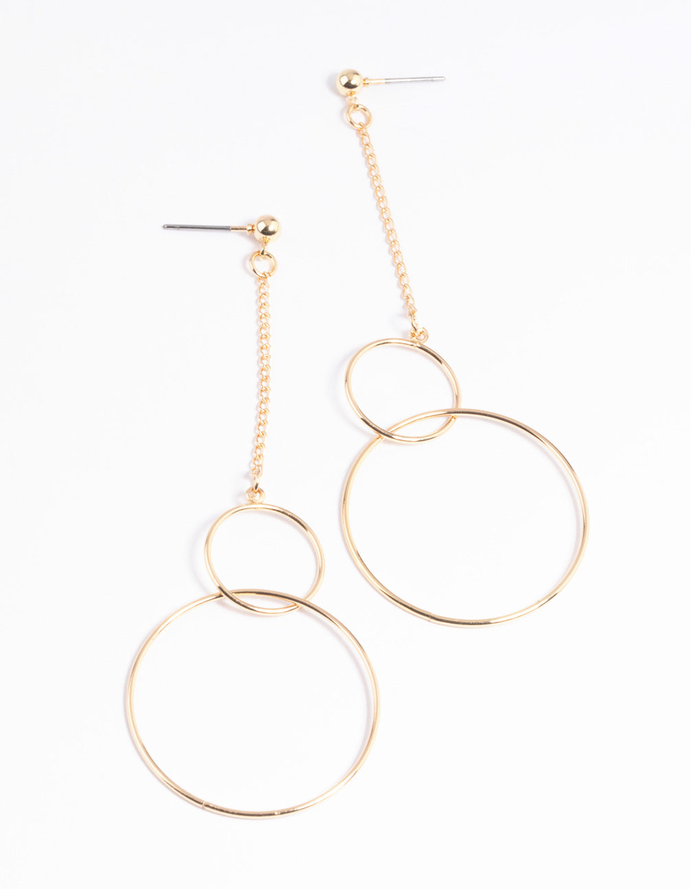 Gold Circular Drop Earrings