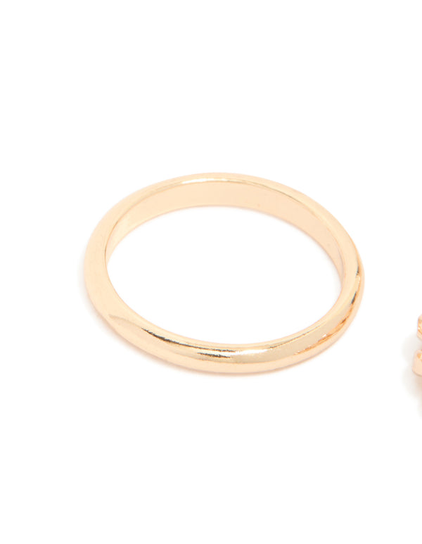 Gold Twisted Ring Stack Pack