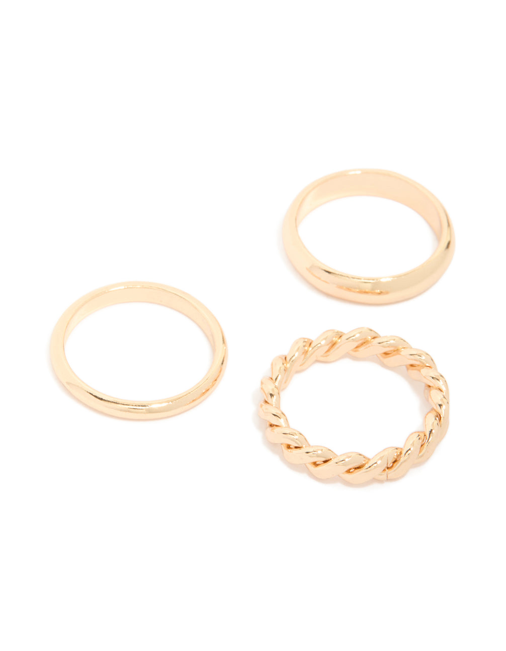 Gold Twisted Ring Stack Pack