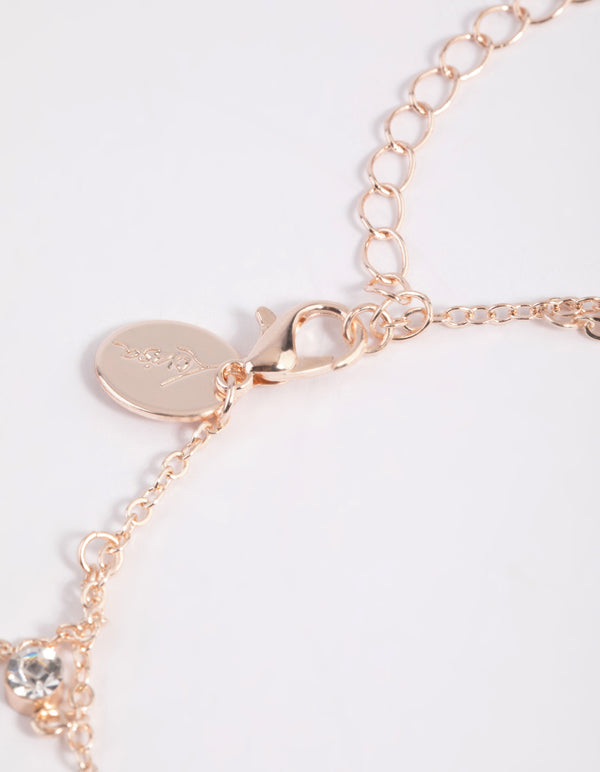 Rose Gold Diamante Chain Anklet