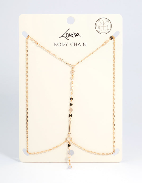 Gold Cubic Zirconia Body Chain