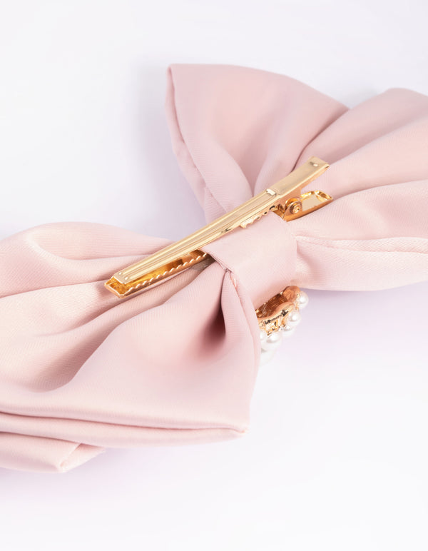 Blush Pearl Bow Clip