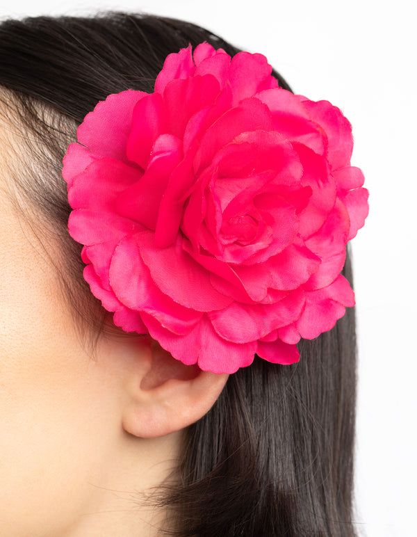 Pink Flower Corsage Clip